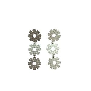 J. Crew Silver Floral Drop Earrings
